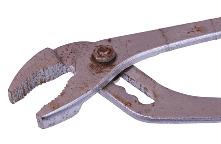 Adjustable wrench on a white background の写真素材