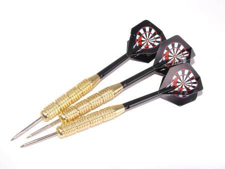 Set of three darts on a white background 