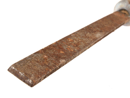 Close up of old and rusty work file 