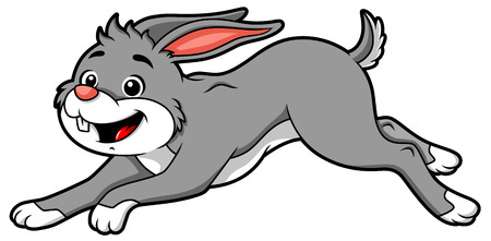 Vector Cartoon Rabbit Runningのイラスト素材