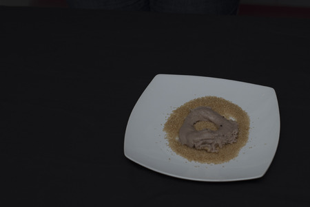 Planetary steel on a black background. Ingredients for cookies in red wine Taurasi ingredients. Red...