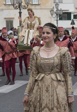 Sixtieth edition of the Historical Regatta of the Republics Maritme, appearing in costumeのeditorial素材