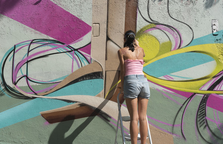 Street painters, graffiti artists, theis works begin to Baronissi. The theme of the iusse is: the forest.のeditorial素材