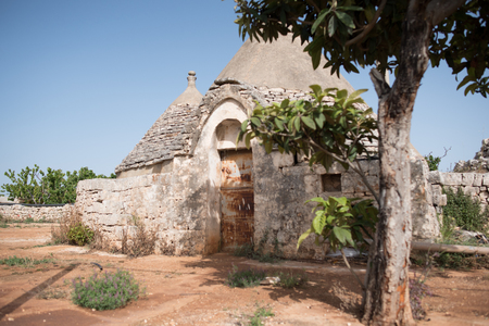 Trullo, Puglia. Italy. Stone houses. Murgia. Details of the land and the walls.の写真素材