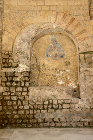 External and internal views of the Paleochristian Baptistery of Nocera, Campania, Italy. Details of...