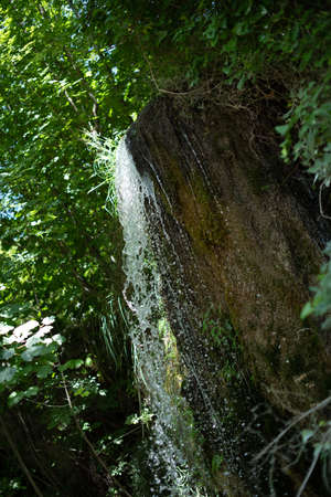 High-speed shots of the waterfall. Senerchia Oasis of the Hunt - WWFpark in Campania, Italy -の写真素材