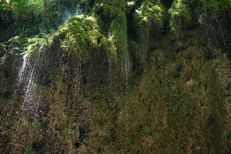 High-speed shots of the waterfall. Senerchia Oasis of the Hunt - WWFpark in Campania, Italy -の写真素材