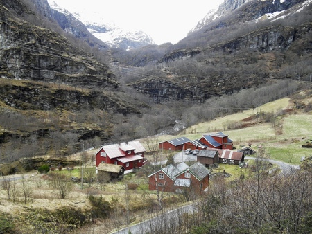 View from a hiking trail several hours away from Bergen, Norwayの写真素材