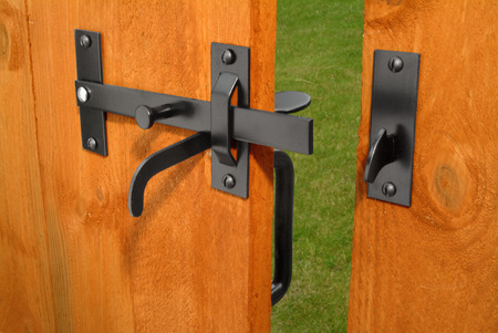 Suffolk latch on gate - interiorの写真素材