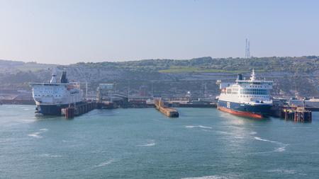 Dover, UK; 20th May 2018; Two Ferries Berthed in the Portのeditorial素材
