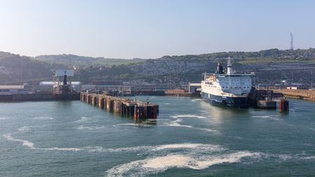 Dover, UK; 20th May 2018; Ferry Berthed in the Portのeditorial素材