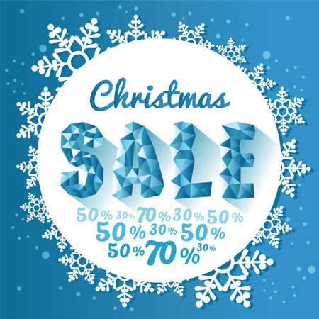 Christmas sale lable lowpoly stileのイラスト素材