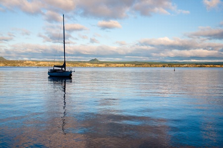 Acacia Bay at dusk, North Island New Zealandの写真素材