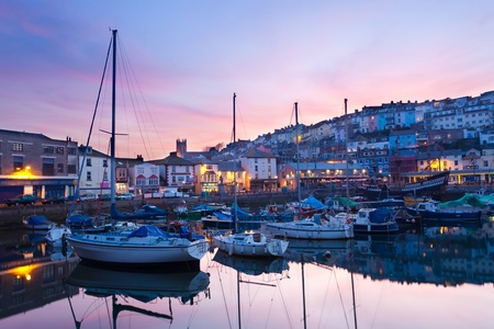 The fishing harbour at Brixham Devon England UKのeditorial素材