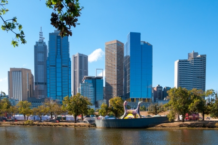 River Yarra and the CBD Melbourne Victoria, Australiaのeditorial素材
