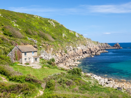 Sumers day at Lamorna Cove Cornwall England UKの写真素材