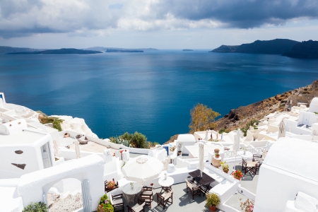 The caldera at Oia Santorini Greece Europeのeditorial素材