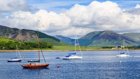 Port Bannatyne on the Isle of Bute Scotland UKの写真素材