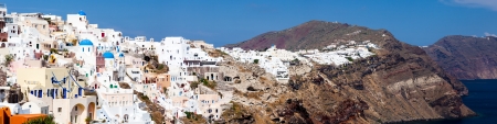 Buildings on the famous caldera at Oia Santorini Greeceの写真素材