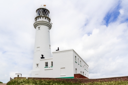 Flamborough Head Lighthouse Yorkshire England UK Europeの写真素材