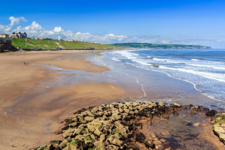 Beach at Whitby Sands North Yorkshire England UK Europeの写真素材