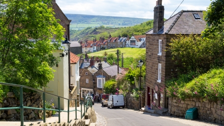 Street at Robin Hood's Bay North Yorkshire England UK Europe