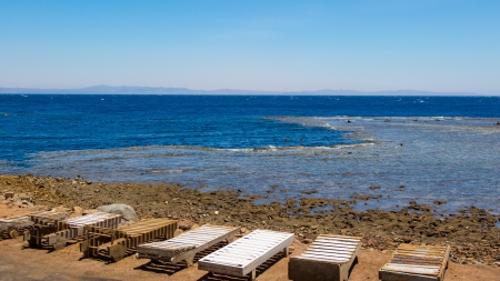 The Blue Hole at Abu Galum on the coast of Egyptの写真素材