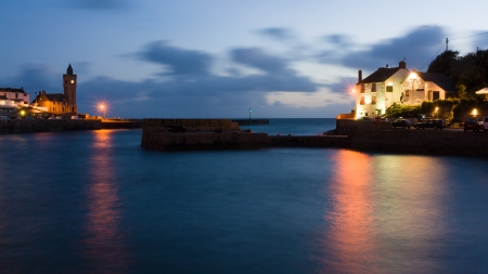 Night at Porthleven Cornwall England UK