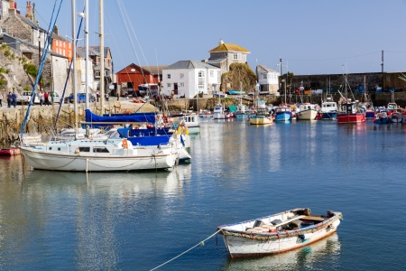 Mevagissey Harbour on the South Coast of Cornwall England UK Europeの写真素材