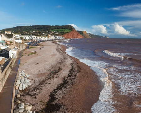 Overlooking Sidmouth Beach Devon England England UK Europeの写真素材