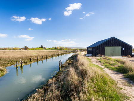 The Estuary at Newtown Harbour National Nature Reserve Isle Of Wight Englandの写真素材