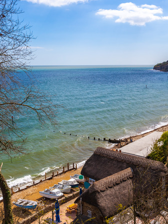 Overlooking Old Shanklin on the Isle of Wight England UK Europeの写真素材