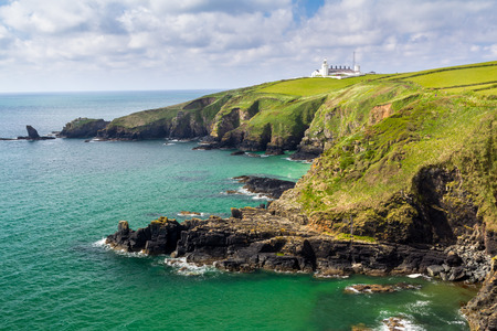 Overlooking Housel Bay with Lizard Head in the distance Cornwall England UK Europe