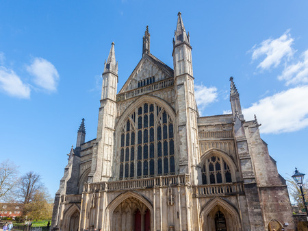 Winchester Cathedral England UK Europeの写真素材