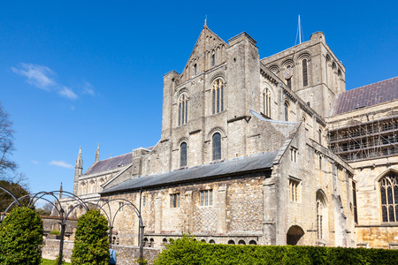 Winchester Cathedral England UK Europeの写真素材