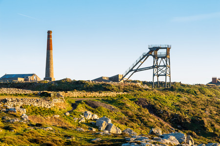 Mining remains  on the cliffs at Botallack Cornwall England UK Europeのeditorial素材