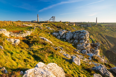 Mining remains  on the cliffs at Botallack Cornwall England UK Europeのeditorial素材
