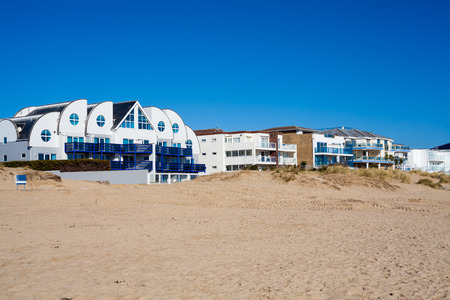 Beautiful golden sandy beach at Sandbanks Dorset England UK Europeの写真素材