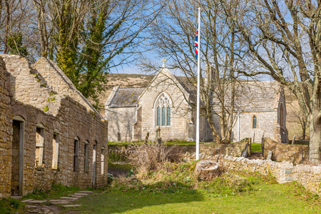 Tyneham a ghost village in South Dorset, England,on the Isle of Purbeckの写真素材