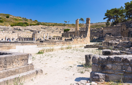 Doric Temple at  Ancient Kamiros on the Aegean coast of Rhodes, Dodecanese Greece Europe