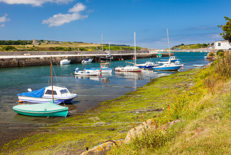 The historic harbour at Hayle on the North Coast of Cornwall England UK Europeの写真素材