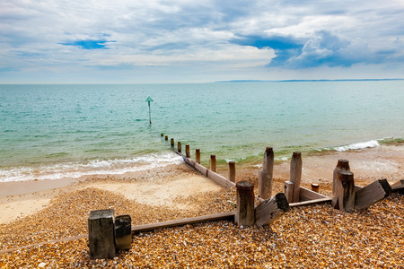 Shingle beach at  Bound Lane, Hayling island Hampshire England UK Europeの写真素材