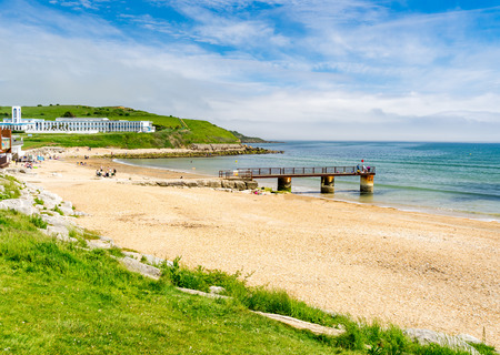The beach at Bowleaze Cove near WeymouthDorset England UK Europeの写真素材