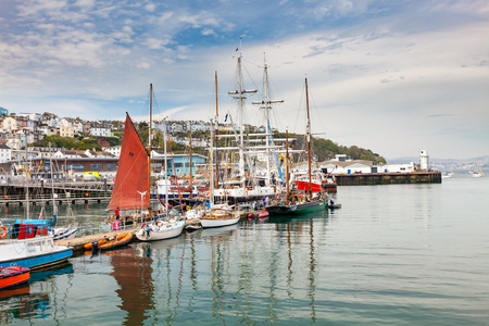 BRIXHAM, DEVON/ENGLAND UK - 8th MAY 2016: Brixham Harbour Devon an important fishing port on the...