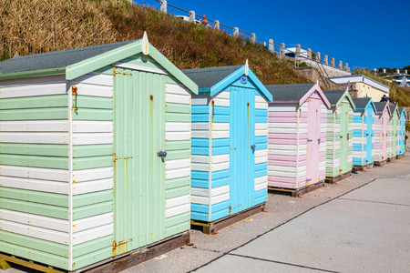 Beach huts at Castle Beach Falmouth Cornwall England UK Europeのeditorial素材