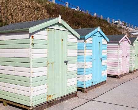 Beach huts at Castle Beach Falmouth Cornwall England UK Europeのeditorial素材