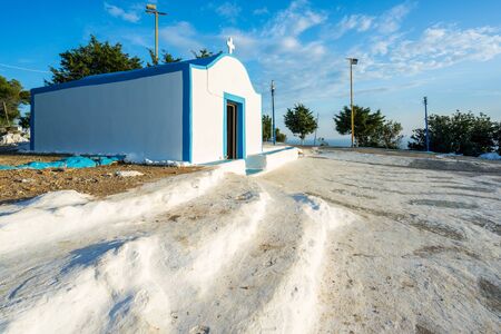 Profitis Ilias Chapel on a hill above Faliraki Rhodes Island Greeceの写真素材