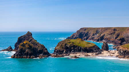 Overlooking Kynance Cove on the Lizard Peninsula Cornwall England UK Europe