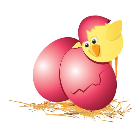 Easter eggs and chickenのイラスト素材