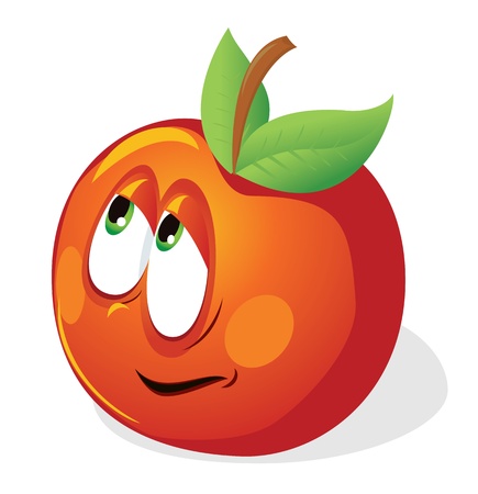 Fun cartoon apple isolated on whiteのイラスト素材